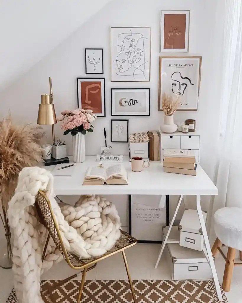 Luxury Modern Home Office Ideas: Hang a Gallery Wall