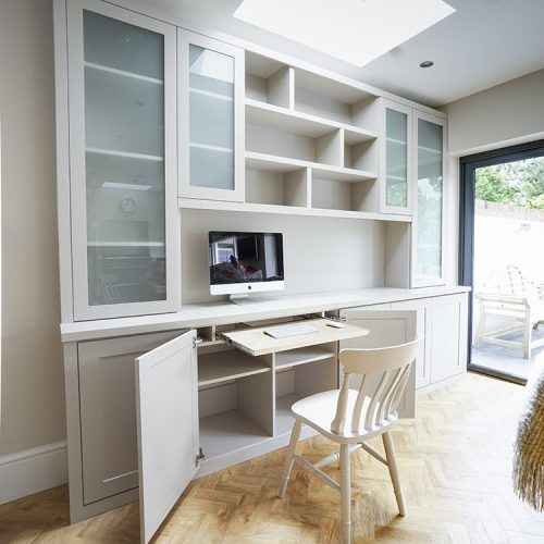 Home Office Shelving Ideas: Glass Front Cabinets