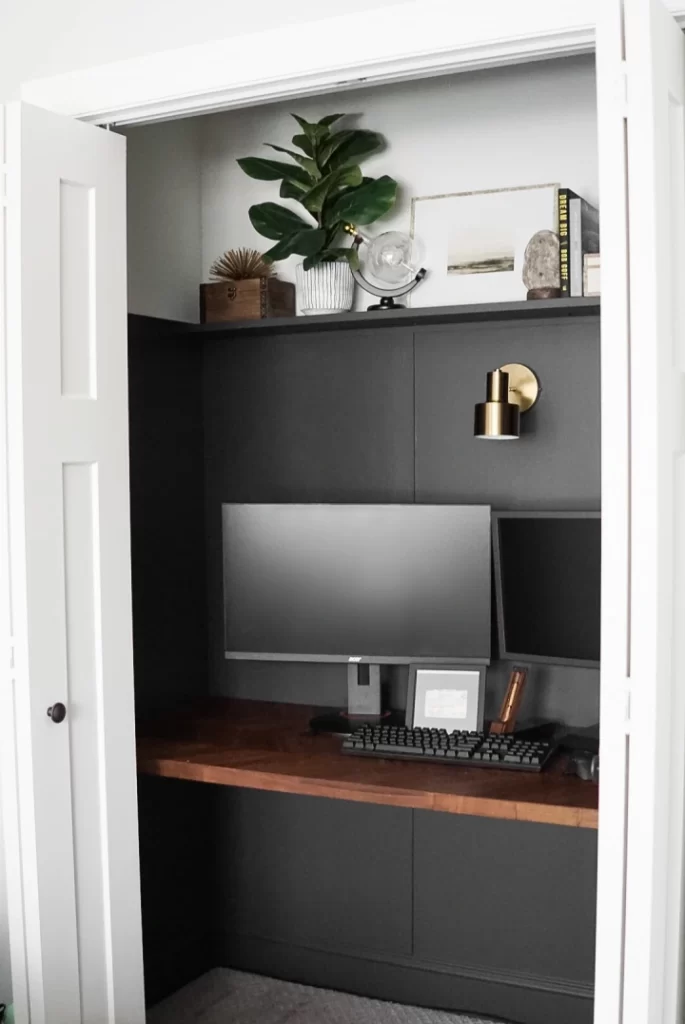 Floating Desk in a Closet