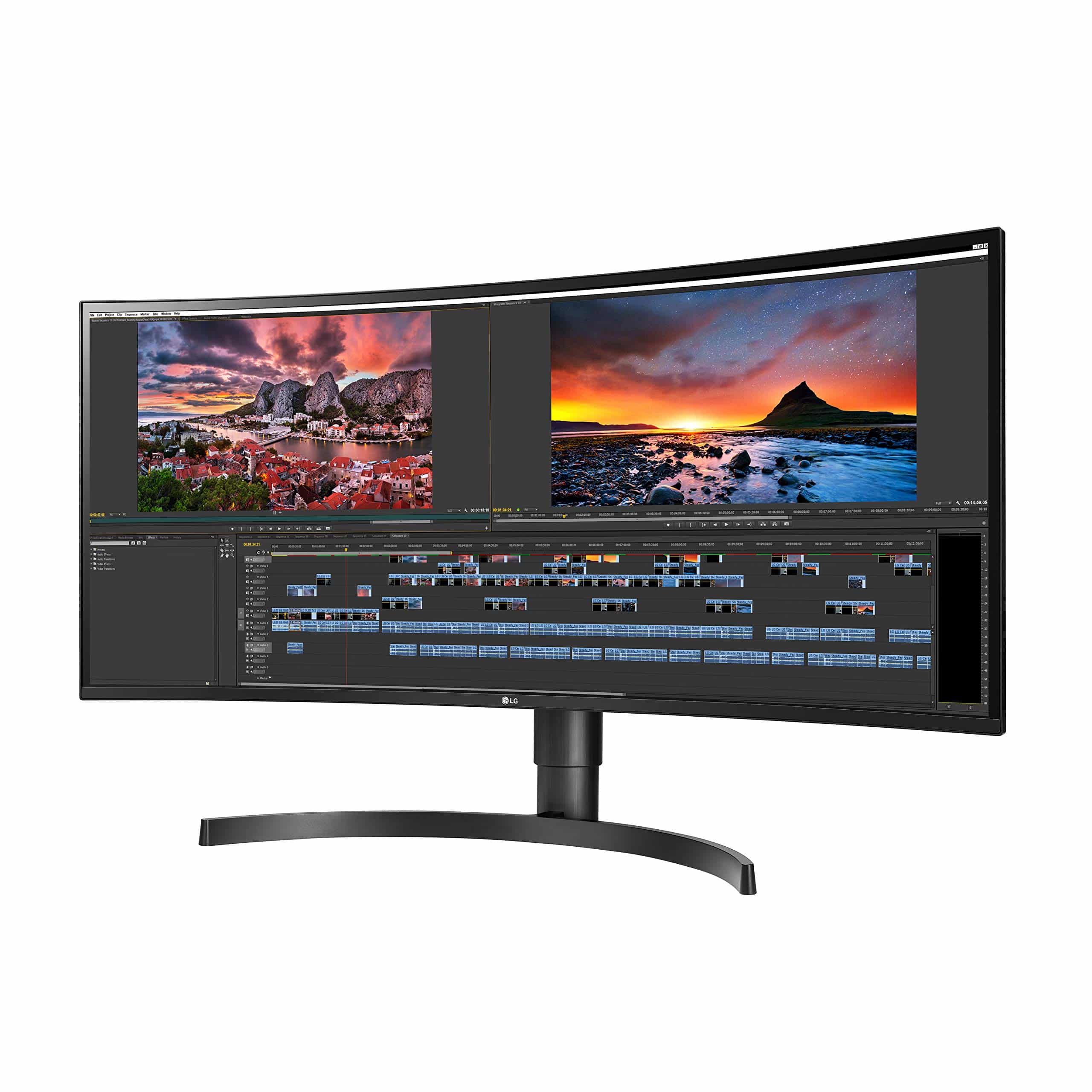 LG 34WN80C-B wide screen best monitor for home office in front of white background