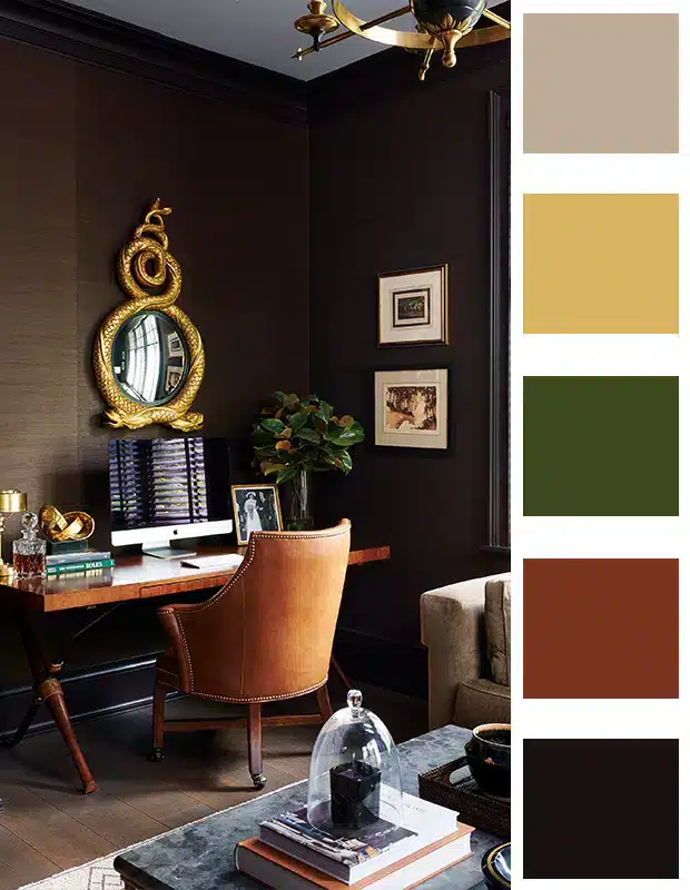 fall color scheme in home office