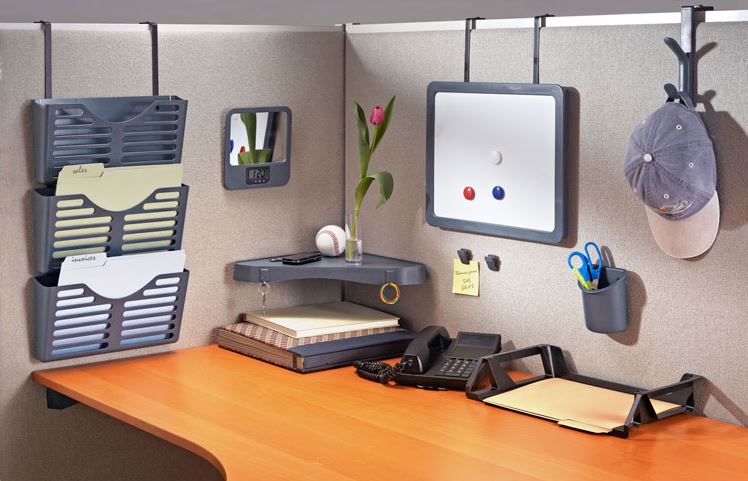 smart cubicle decor with file hangers organized ina good way