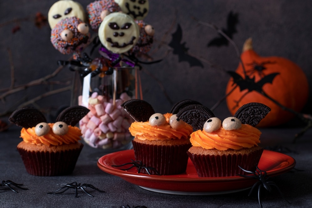 Halloween Treat Bright Sweet Cakes In The Shape Of