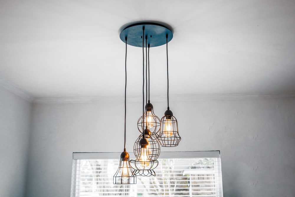 Industrial Style Metal And Glass Hanging Pendant Light 